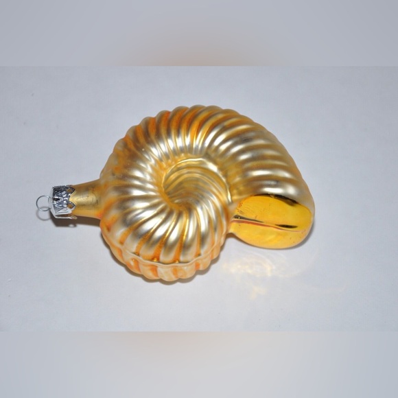 Early Christopher Radko 1988 “Medium Nautilus” Glass Christmas Ornament Yellow - Picture 3 of 4